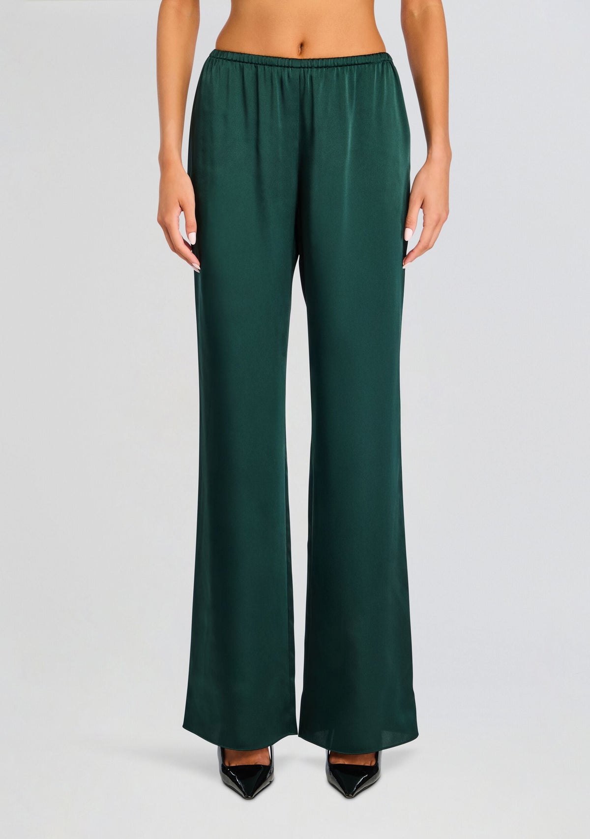 Viva Satin Pant by SEROYA in Evergreen, product image 1