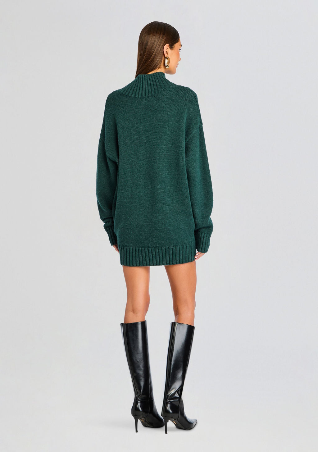Dessa Chunky Knit Sweater Dress by SEROYA in Evergreen, product image 4