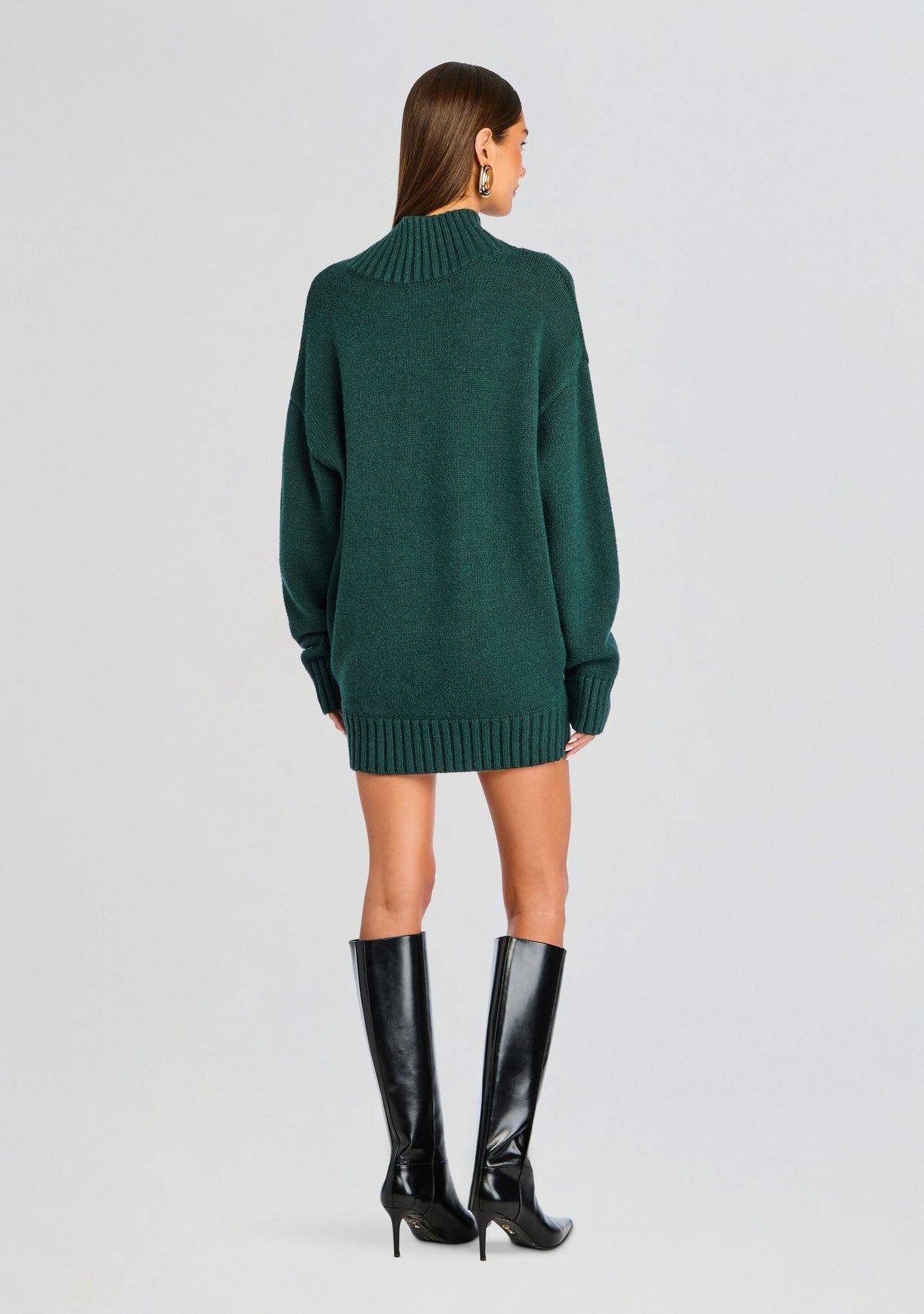 Dessa Chunky Knit Sweater Dress by SEROYA in Evergreen, product image 4