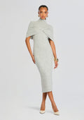 Wisteria Knit Midi Dress by SEROYA in Light Grey, product image 1
