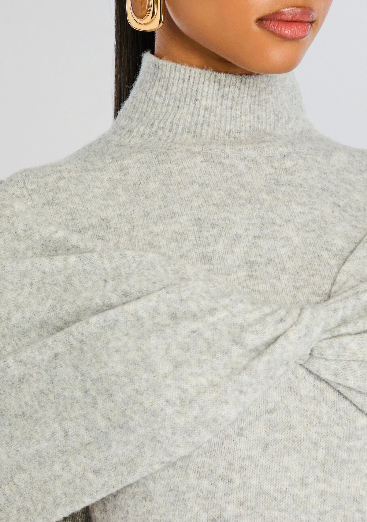 Wisteria Knit Midi Dress by SEROYA in Light Grey, product image 2
