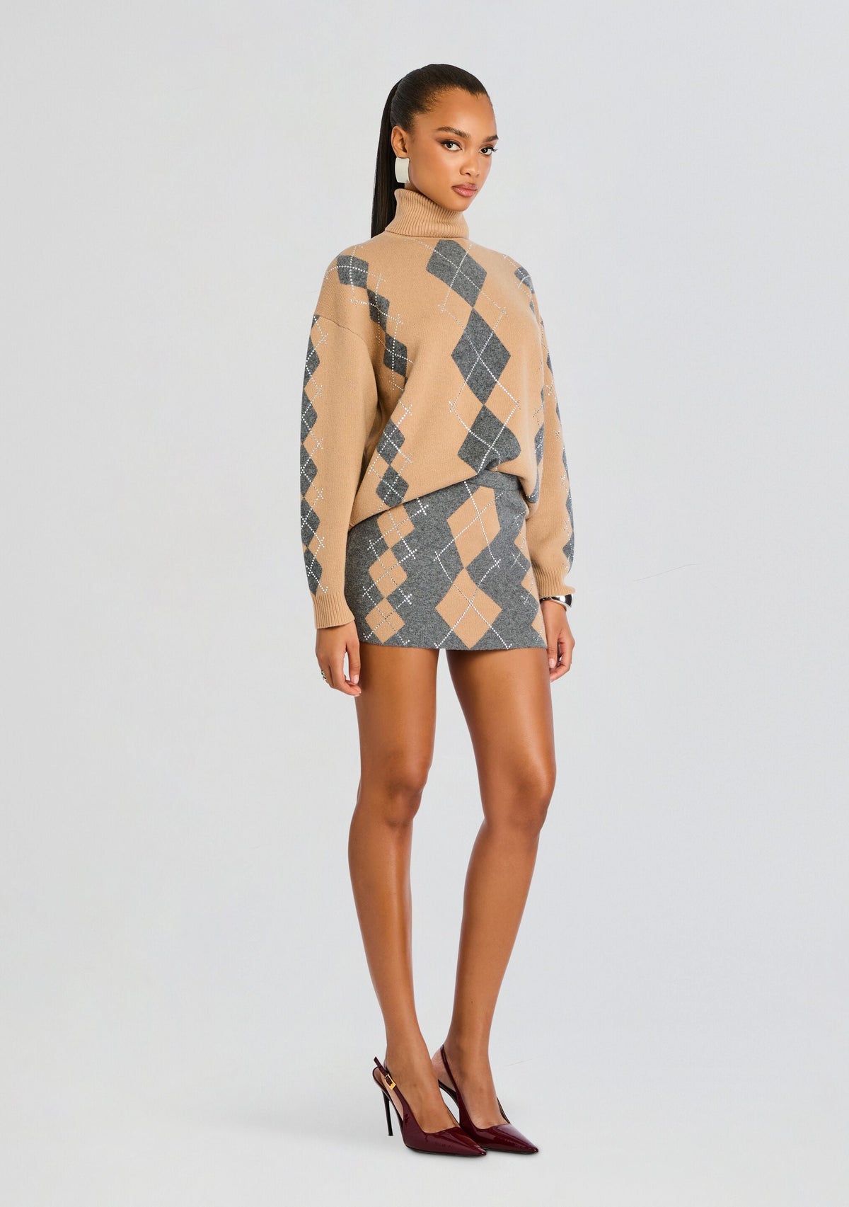 Alberte Embellished Sweater by retrofête in Latte/Dusk, product image 4