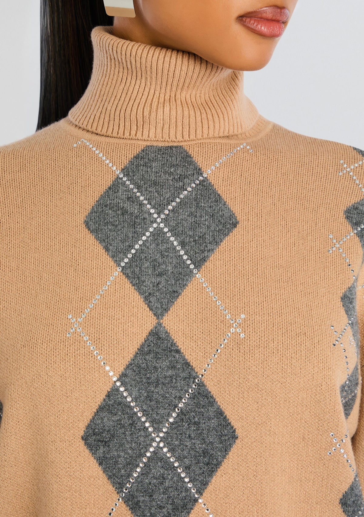 Alberte Embellished Sweater by retrofête in Latte/Dusk, product image 3