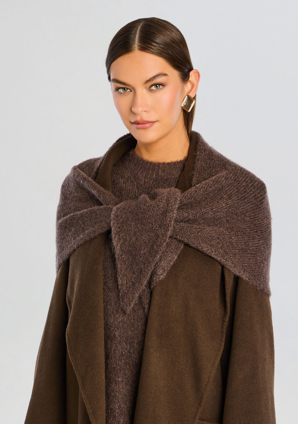 Amelie Scarf by SEROYA in Slate Brown, product image 2