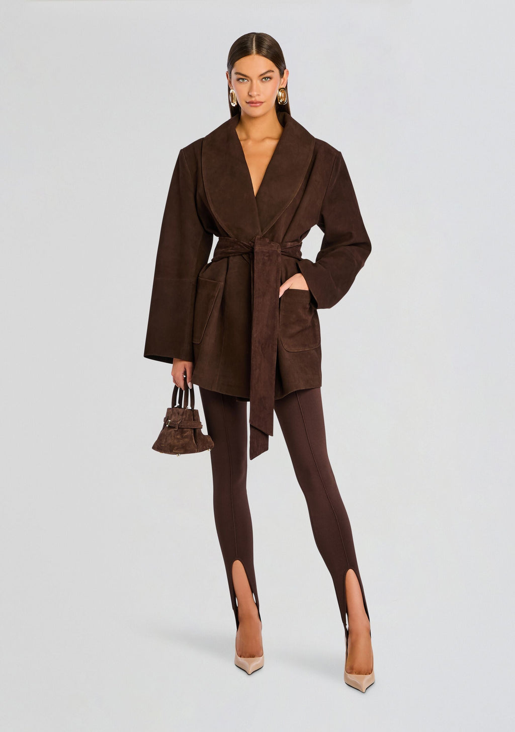 Chandra Suede Jacket by SEROYA in Tobacco, product image 5