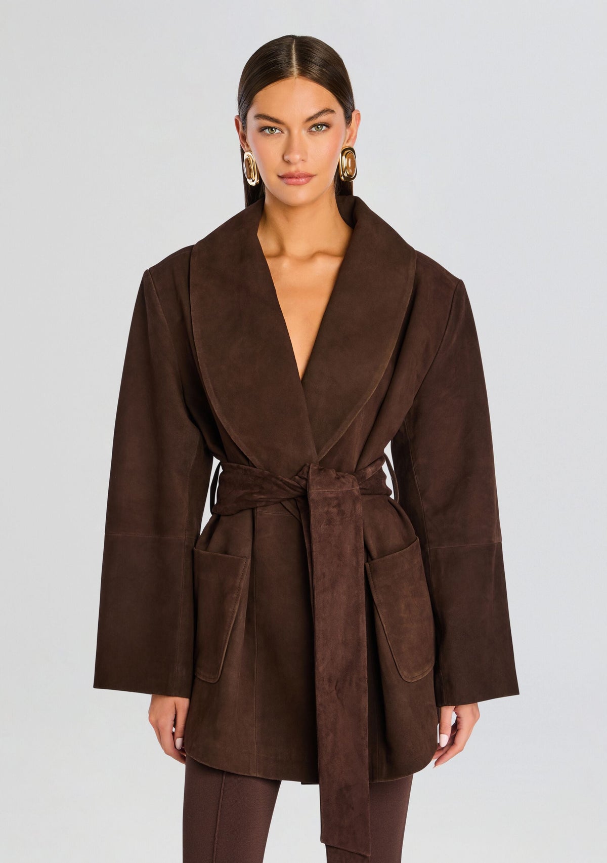 Chandra Suede Jacket by SEROYA in Tobacco, product image 1