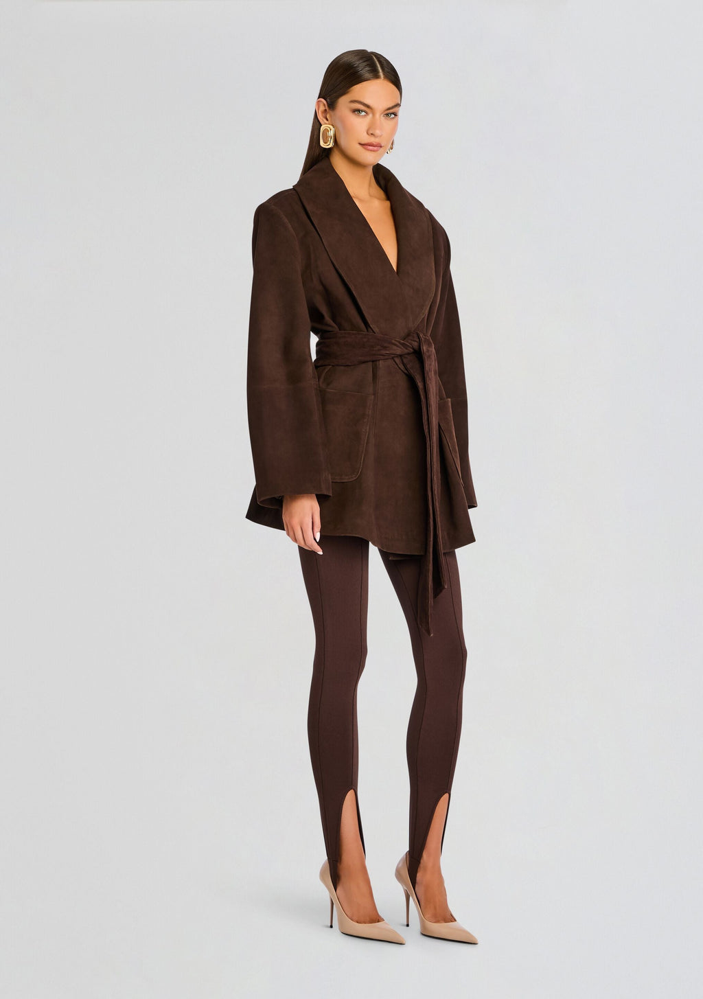 Chandra Suede Jacket by SEROYA in Tobacco, product image 3
