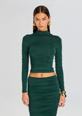 Dulcie Ruched Top by SEROYA in Evergreen, product image 1