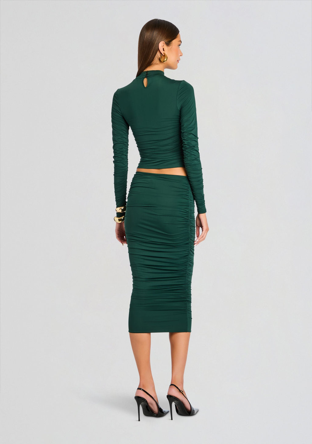 Dulcie Ruched Top by SEROYA in Evergreen, product image 5