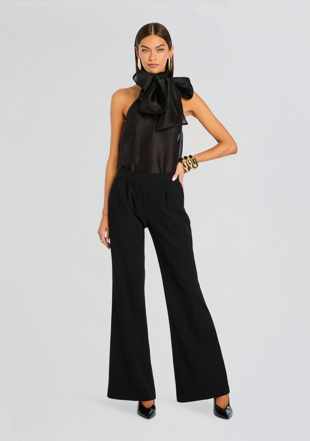 Indira Silk Top by retrofête in Black, product image 2