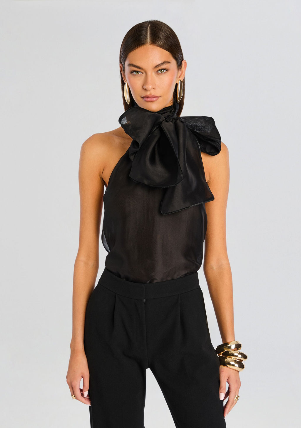 Indira Silk Top by retrofête in Black, product image 1