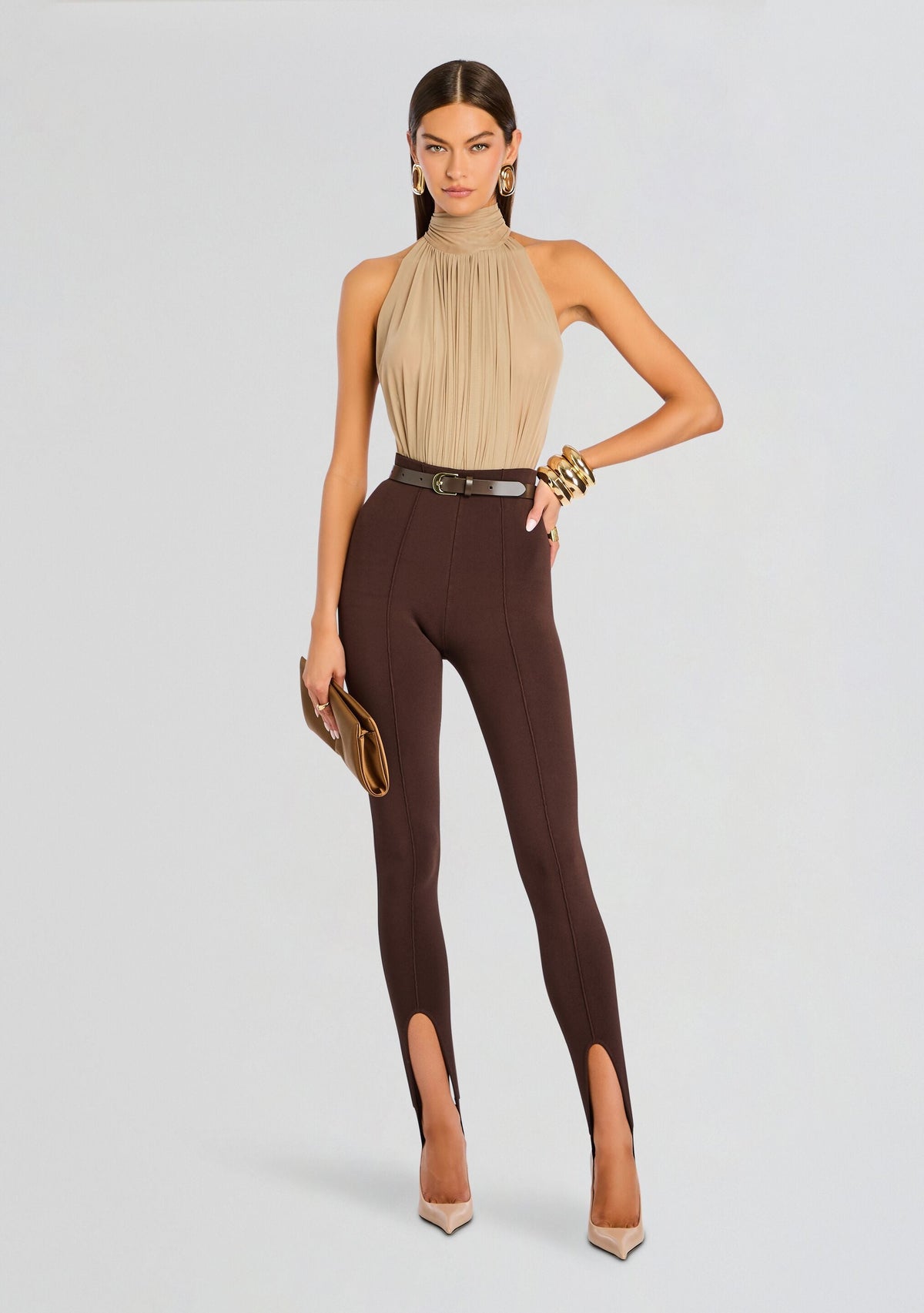 Kelsey Stirrup Legging by SEROYA in Slate Brown, product image 2
