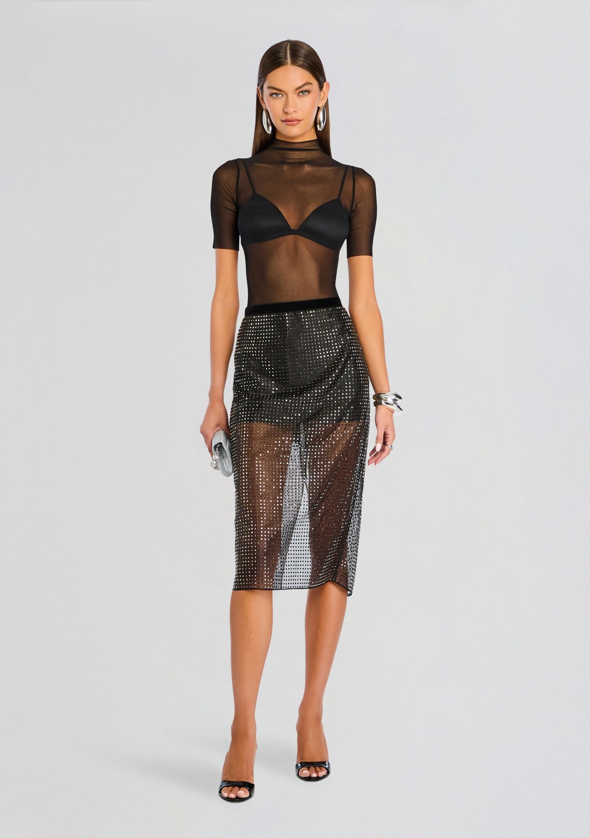 Kitty Embellished Skirt by retrofête in Black, product image 2