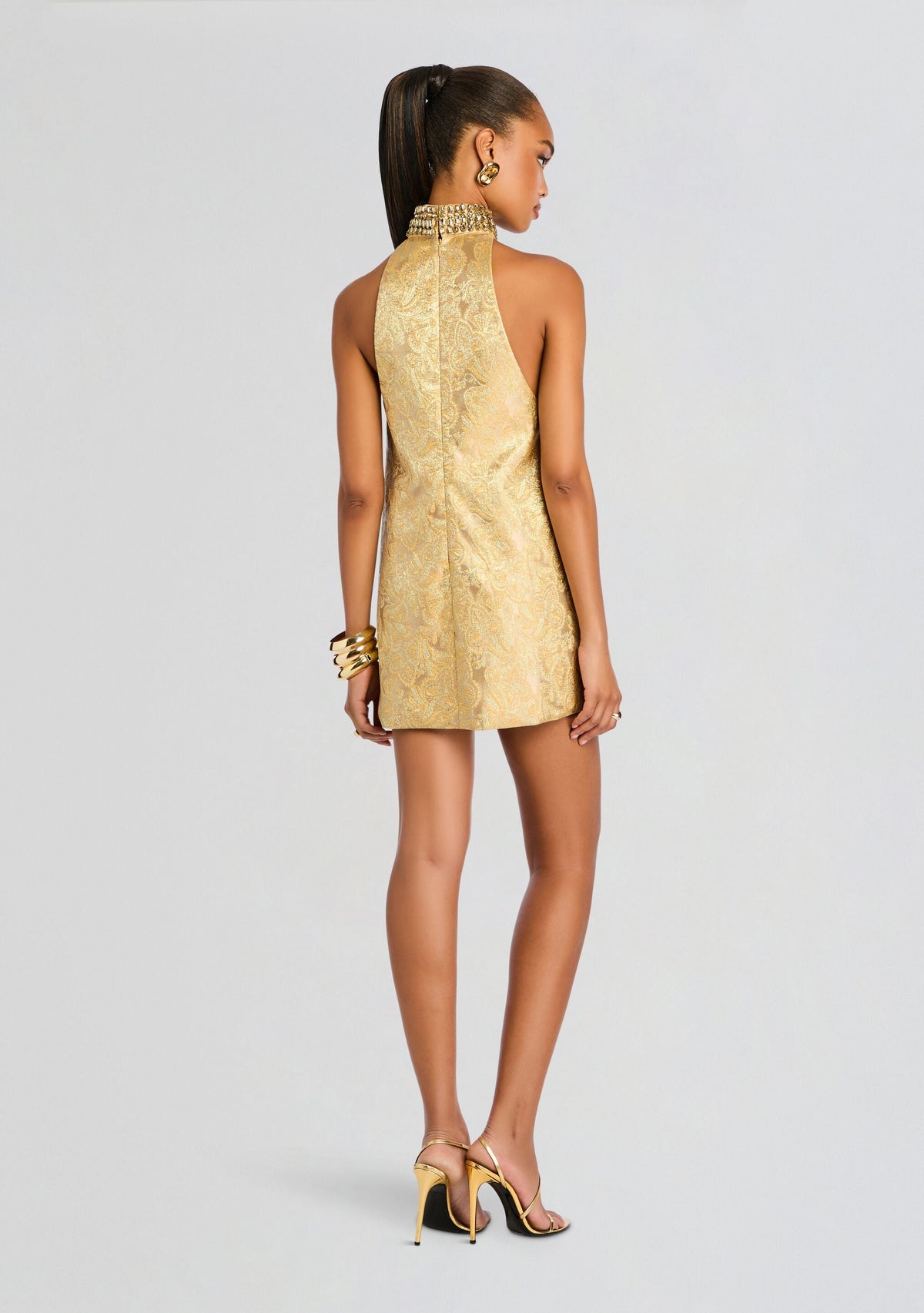 Lilou Embellished Dress by retrofête in Gold, product image 5