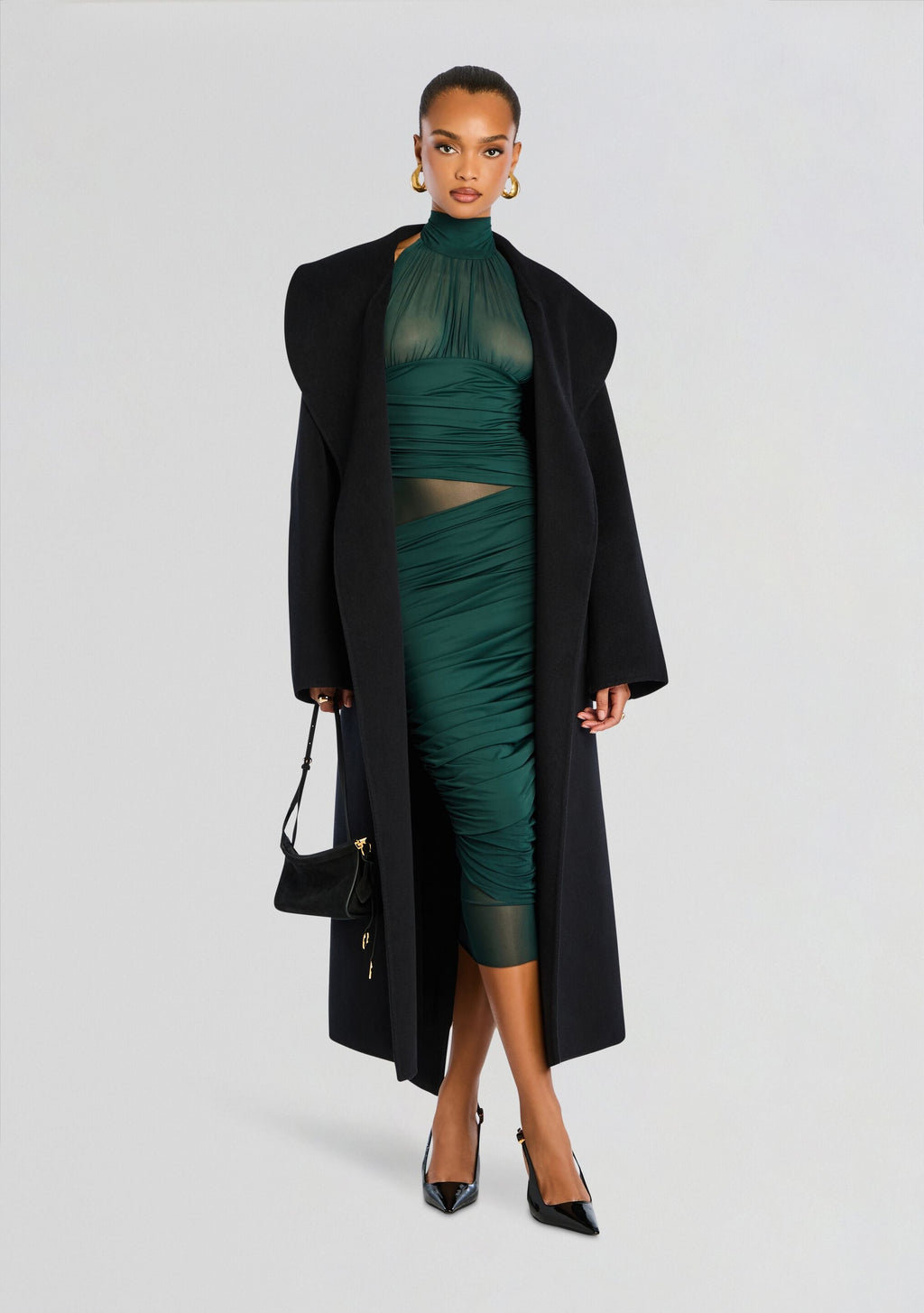 Mavis Wool Coat by SEROYA in Black, product image 1