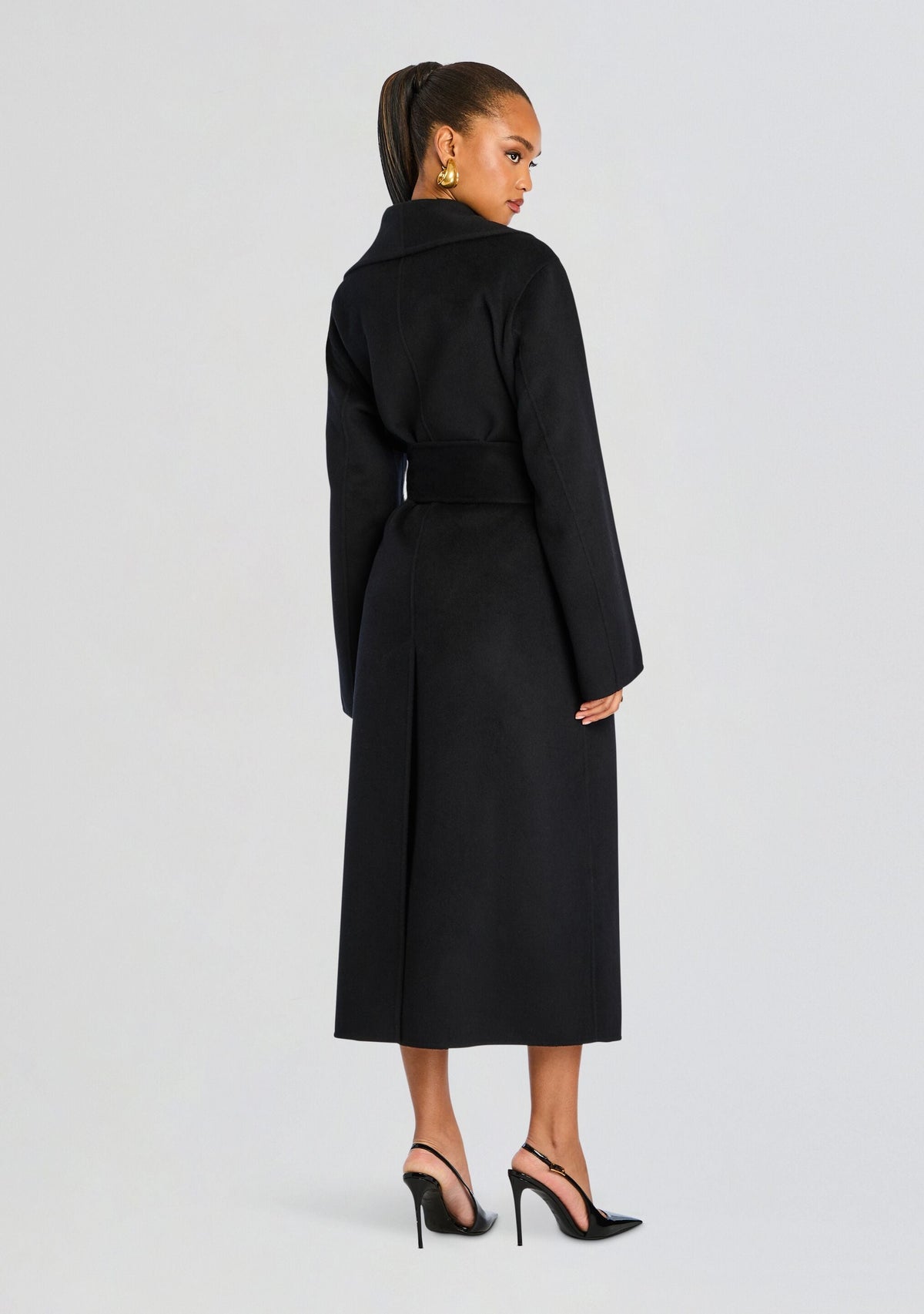 Mavis Wool Coat by SEROYA in Black, product image 5