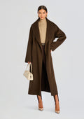 Mavis Wool Coat by SEROYA in Slate Brown, product image 1