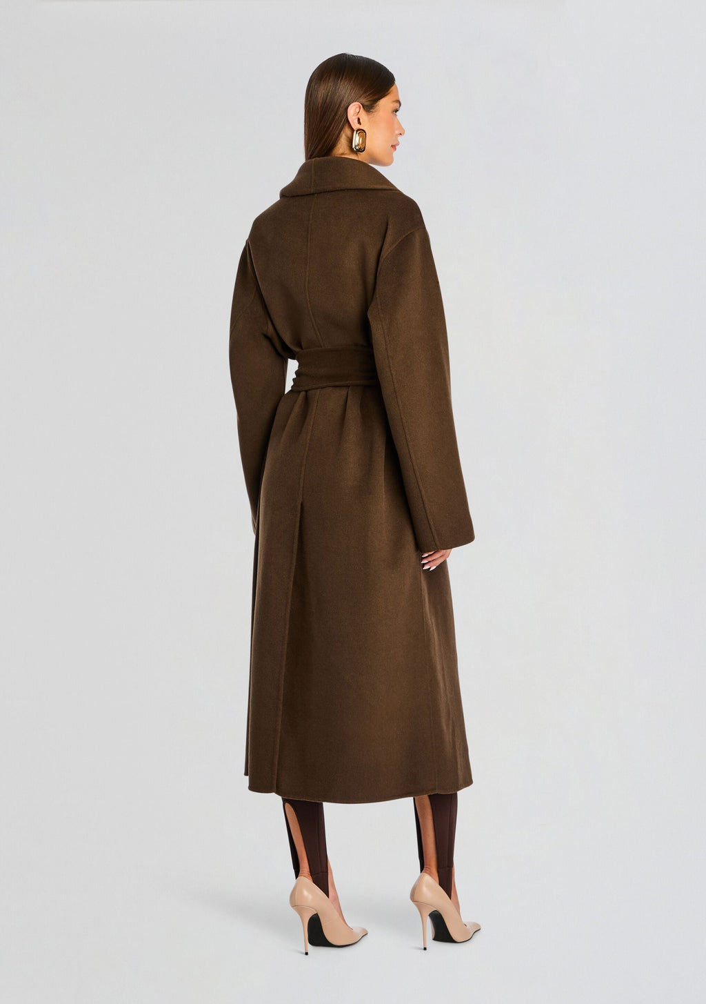 Mavis Wool Coat by SEROYA in Slate Brown, product image 5