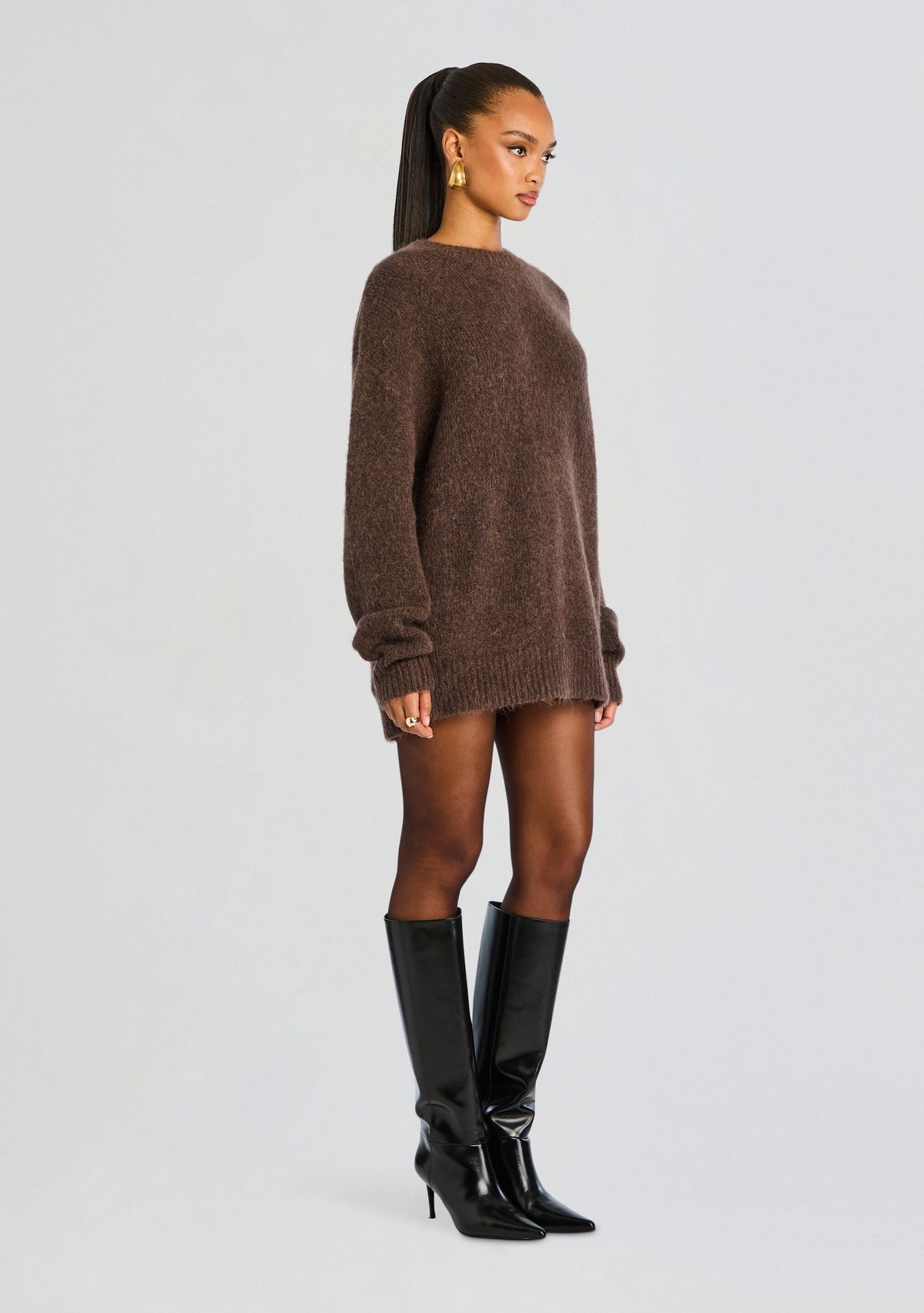 May Sweater by SEROYA in Slate Brown, product image 3