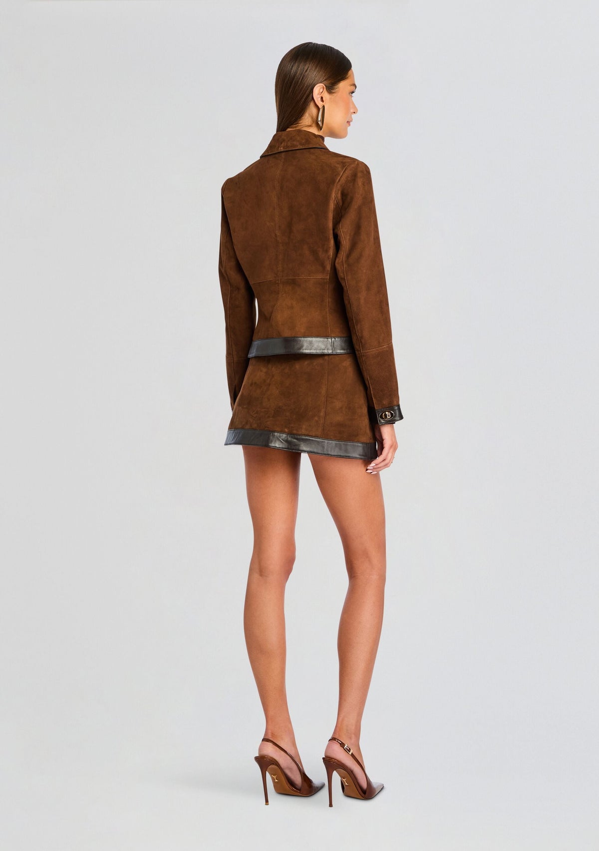 Lisbeth Suede Leather Skirt by retrofête in Chocolate/Tobacco, product image 5