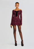 Perdita Lace Dress by retrofête in Port, product image 1