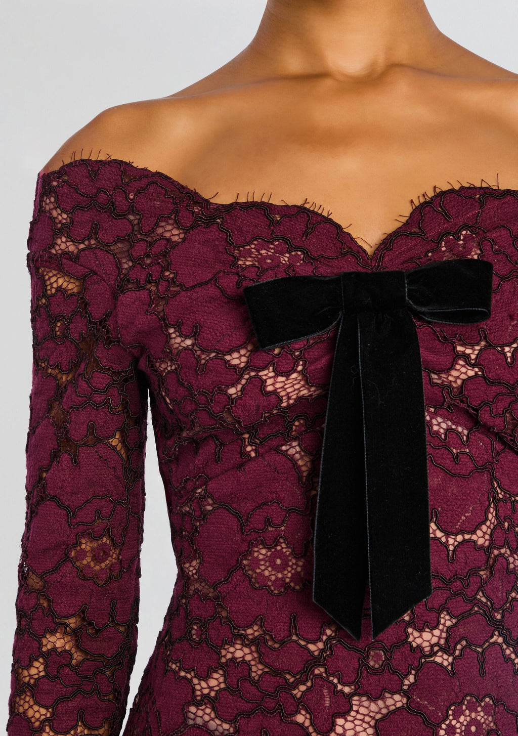 Perdita Lace Dress by retrofête in Port, product image 3