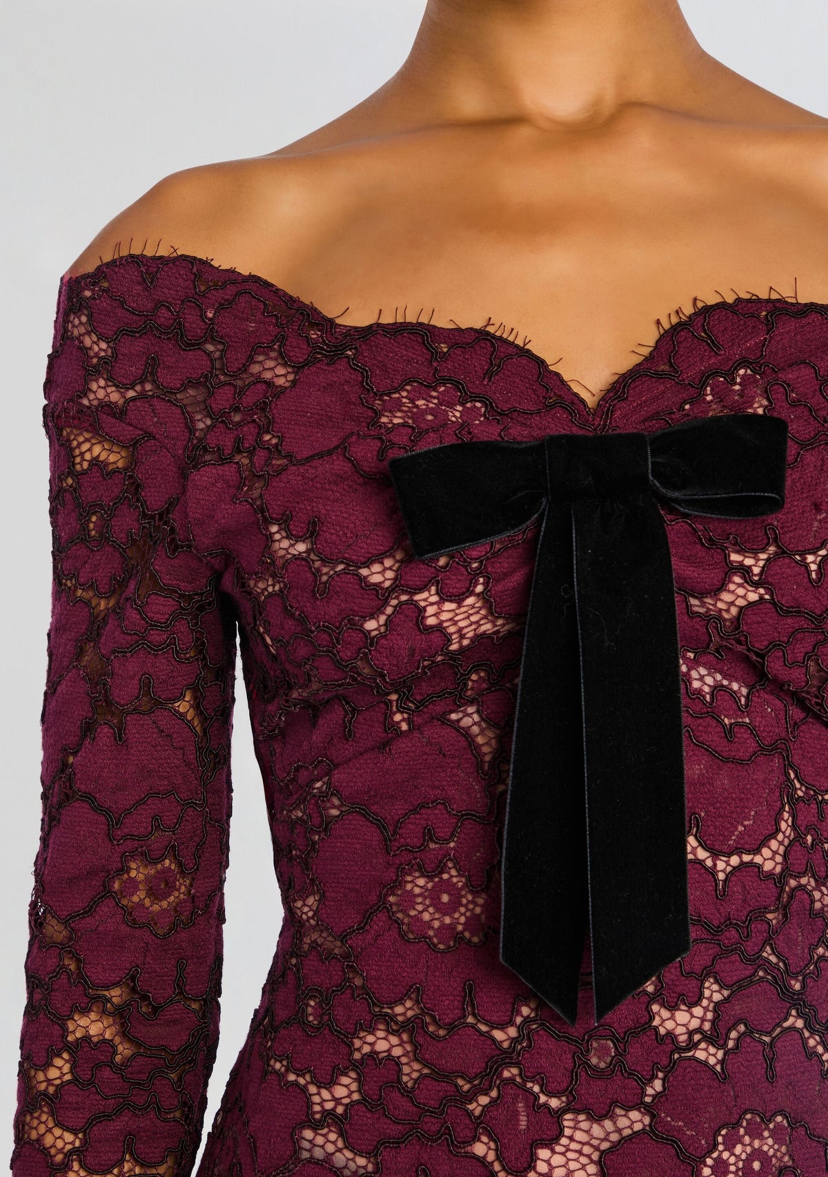 Perdita Lace Dress by retrofête in Port, product image 3