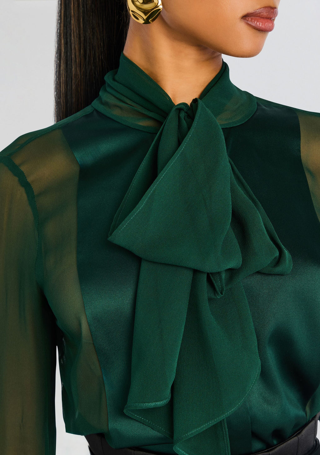 Suri Silk Blouse by retrofête in Pine, product image 3