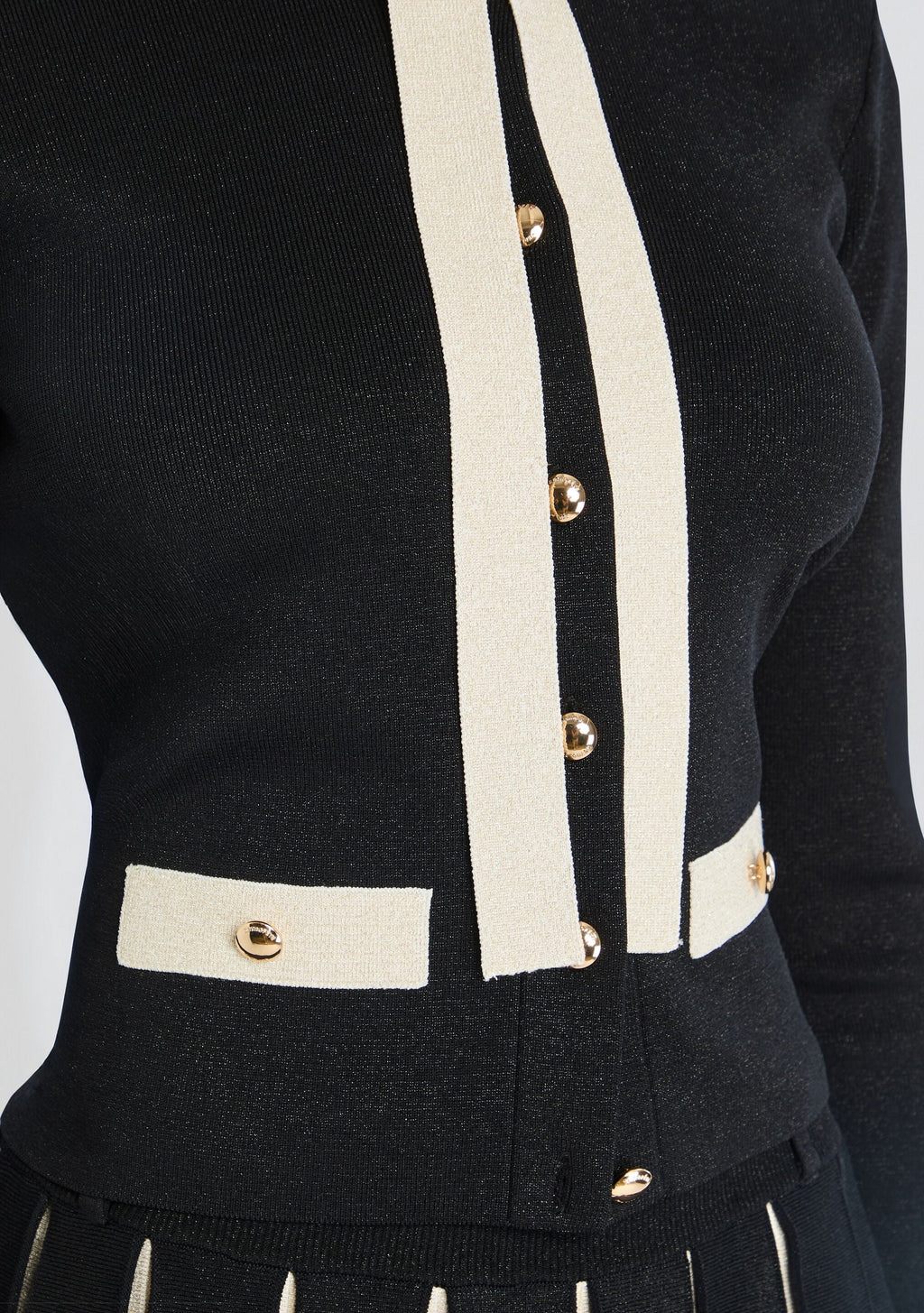 Virginie Metallic Knit Jacket by retrofête in Metallic Black, product image 2