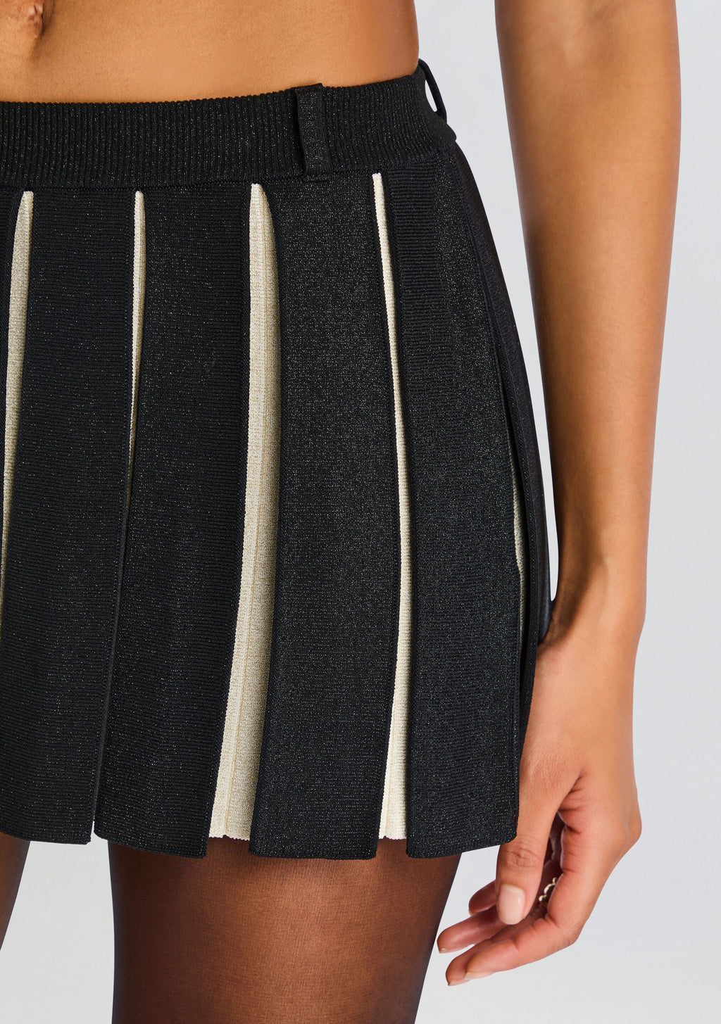 Ludo Metallic Knit Skirt by retrofête in Metallic Black, product image 3