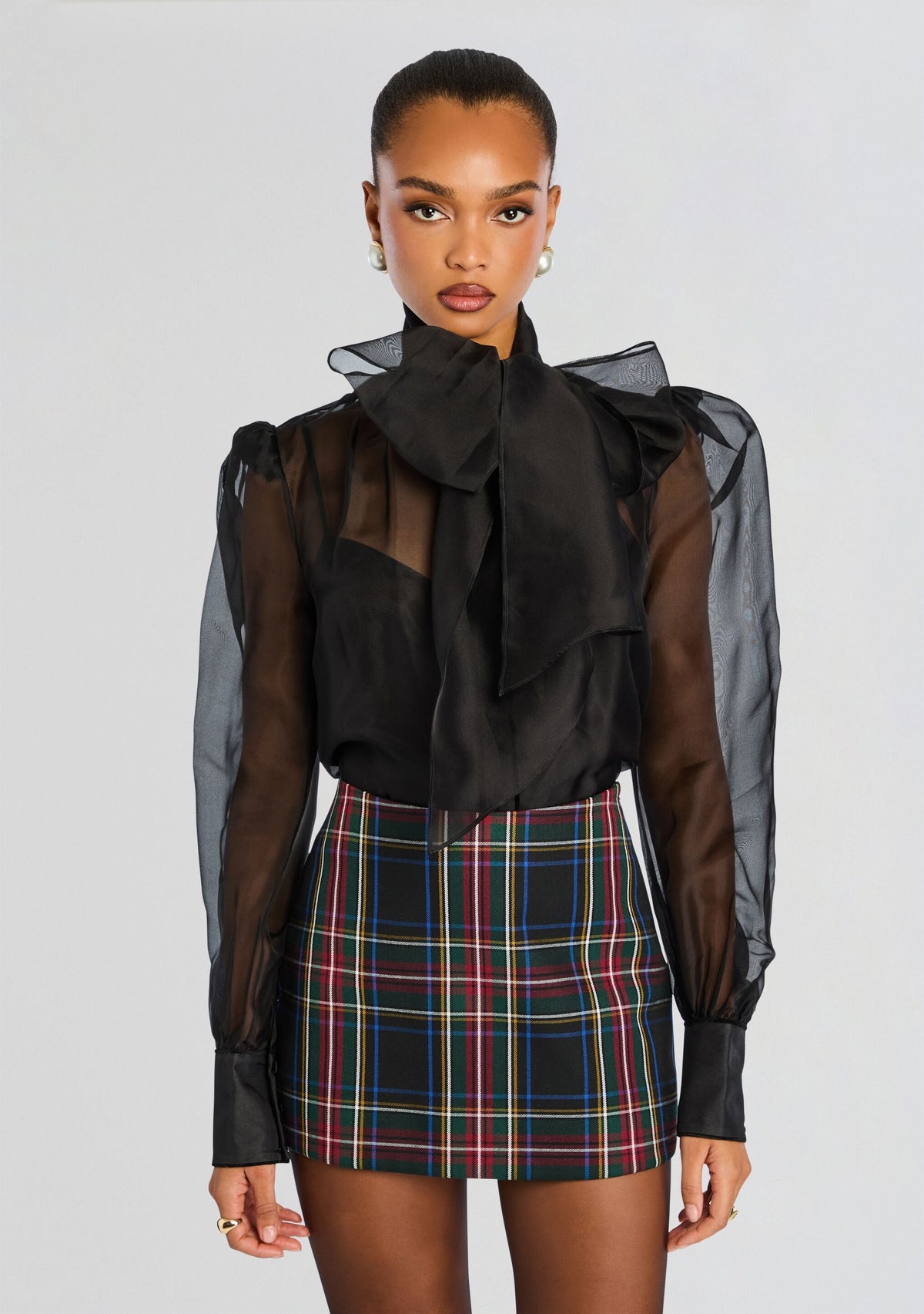Vivia Silk Blouse by retrofête in Black, product image 1