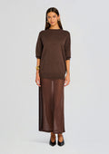 Arwen Knit Maxi Dress by SEROYA in Slate Brown, product image 1