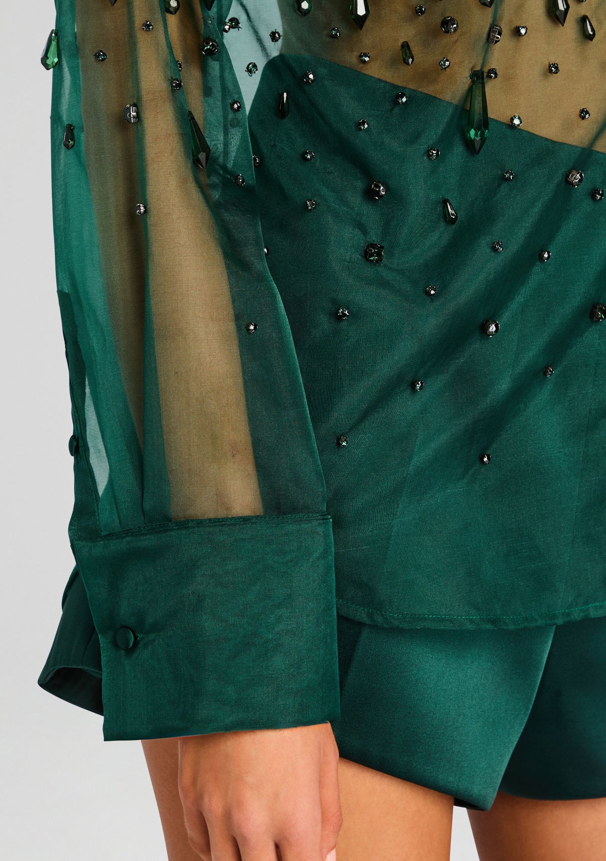 Aubriella Embellished Shirt by retrofête in Pine, product image 3