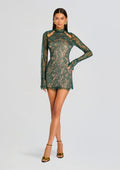 Gilana Lace Dress by retrofête in Pine, product image 1