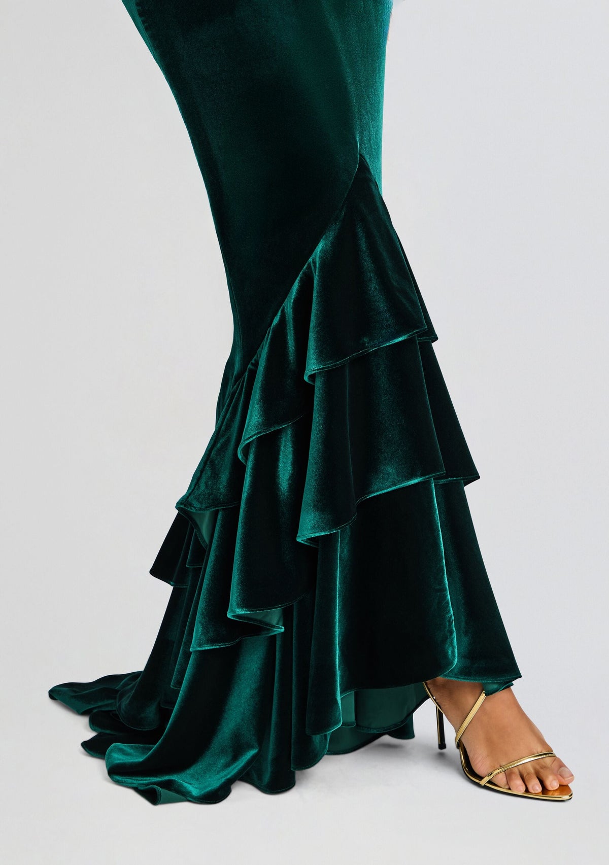 Greta Velvet Dress by retrofête in Pine, product image 3