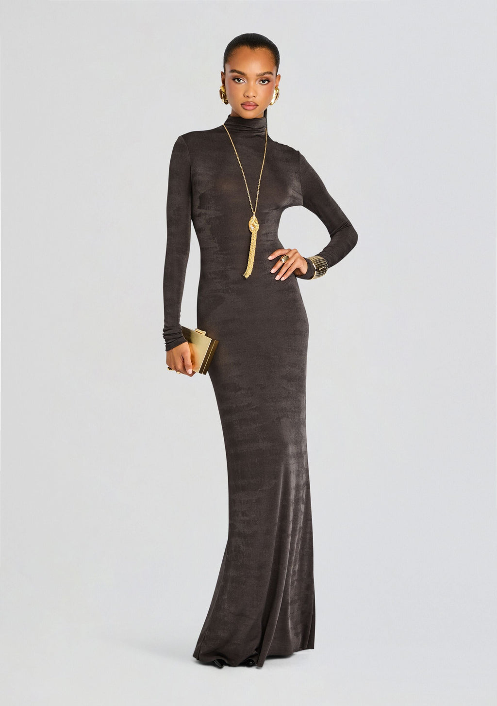 Kim Maxi Dress by SEROYA in Dark Charcoal, product image 5
