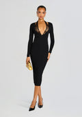Lorella Metallic Knit Dress by retrofête in Metallic Black, product image 1