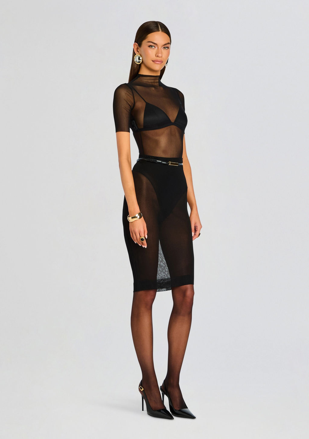 Lucille Midi Skirt by SEROYA in Black, product image 4