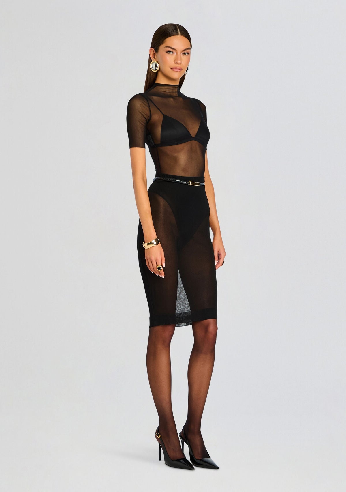 Lucille Midi Skirt by SEROYA in Black, product image 4