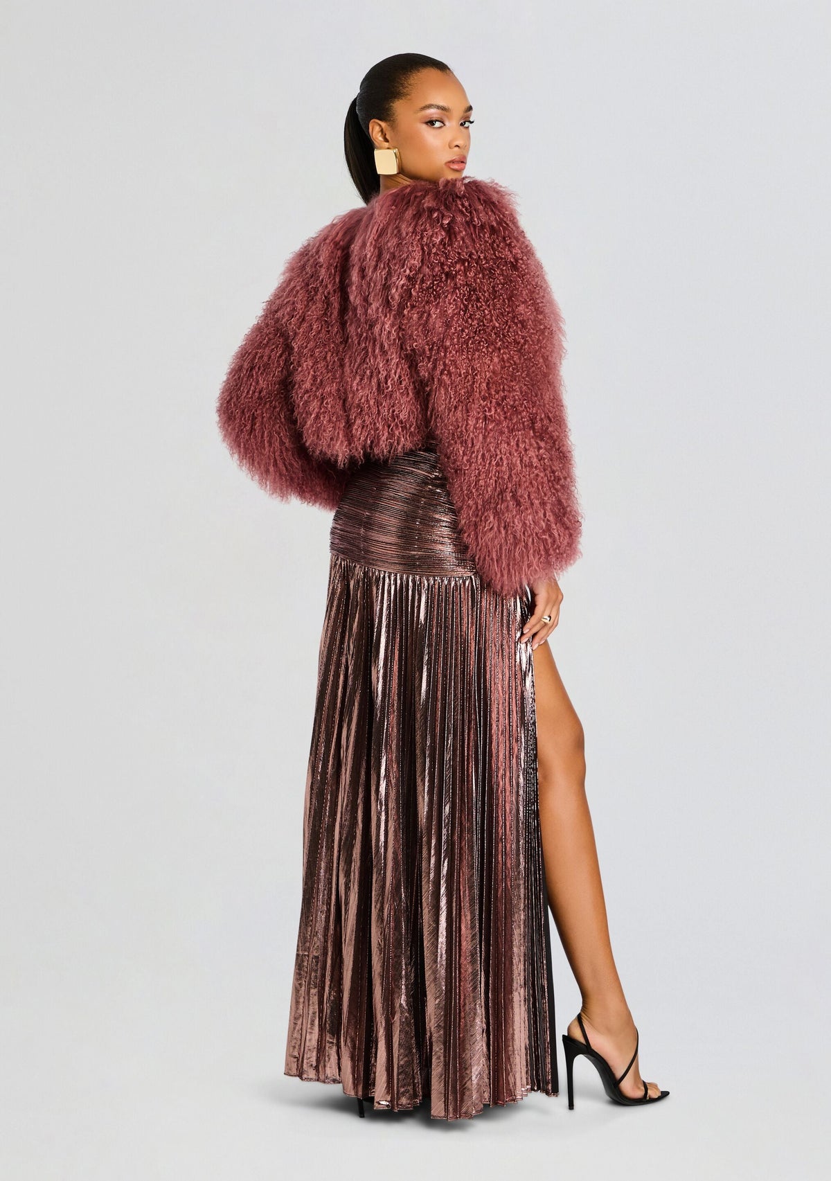 Luxe Fur Jacket by retrofête in Vintage Rose, product image 4