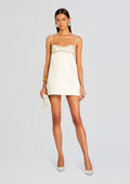 Solere Embellished Dress by retrofête in White/Gold, product image 1