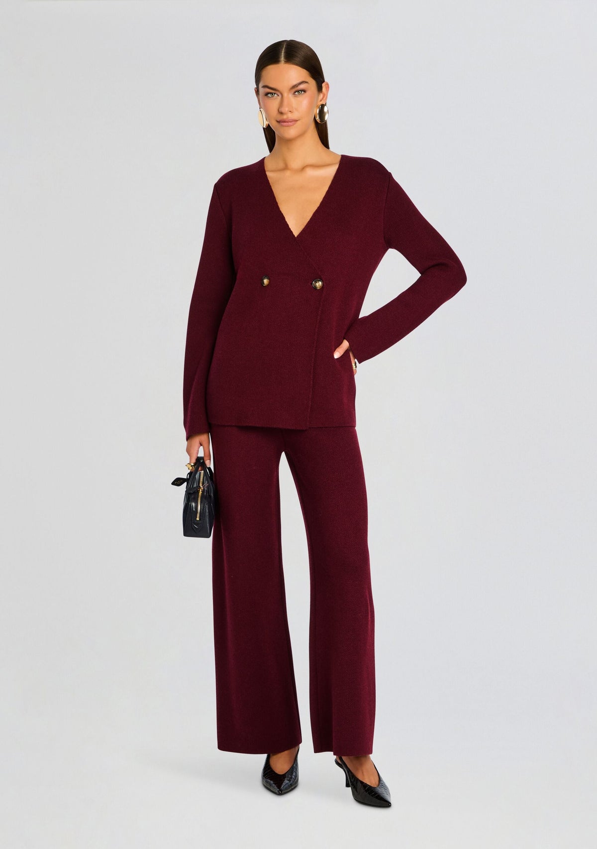 Juna Knit Pant by SEROYA in Pinot, product image 2