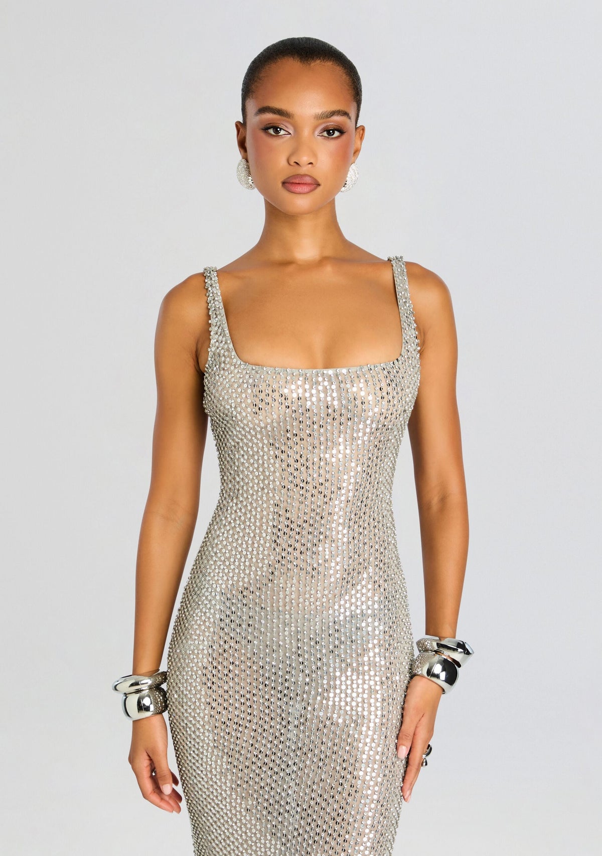 Xiomara Sequin Dress by retrofête in Grey, product image 6
