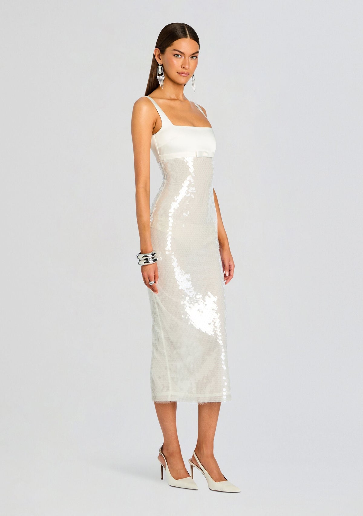 Yvaine Sequin Dress by retrofête in White, product image 3