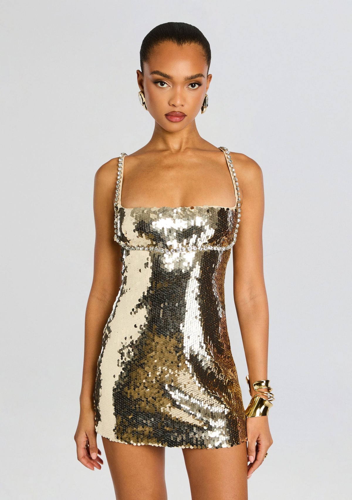 Aderyn Sequin Dress by retrofête in Gold, product image 6