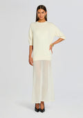 Arwen Knit Maxi Dress by SEROYA in Eggshell, product image 1