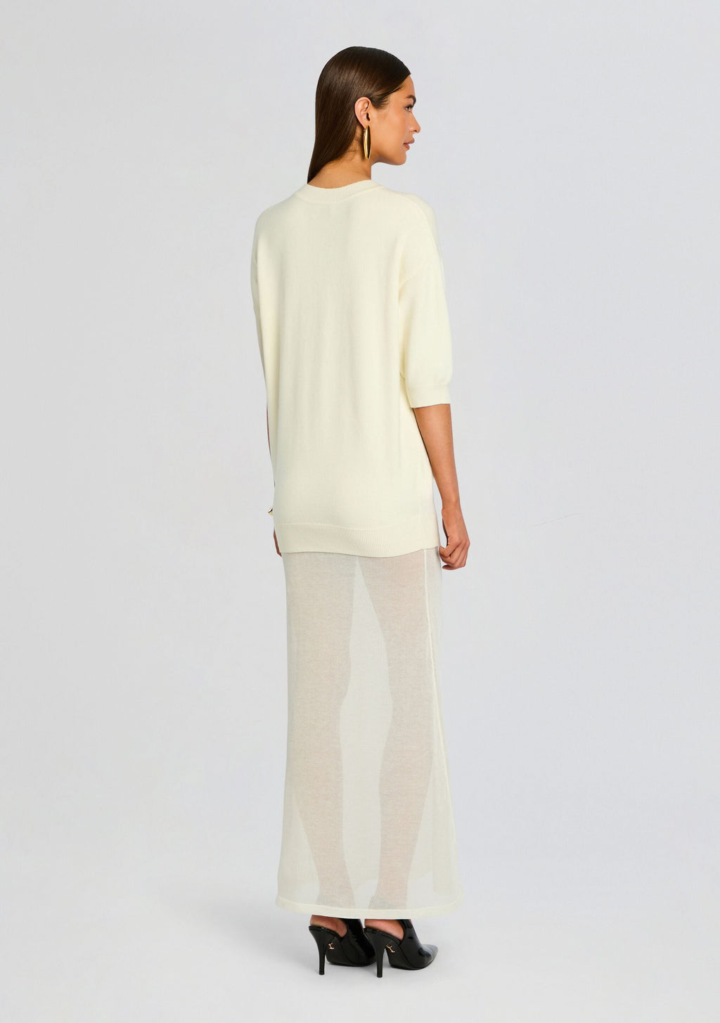 Arwen Knit Maxi Dress by SEROYA in Eggshell, product image 4