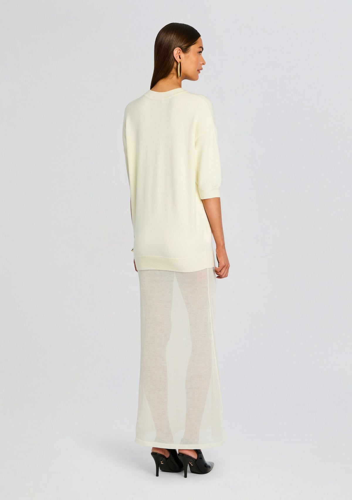 Arwen Knit Maxi Dress by SEROYA in Eggshell, product image 4