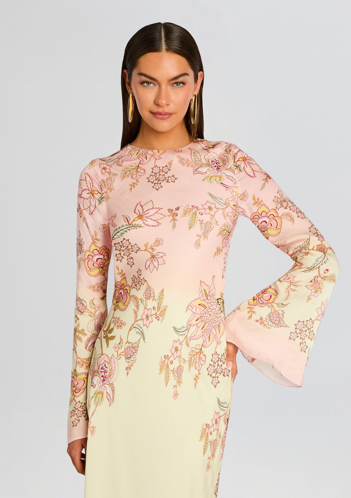 Riah Maxi Dress by Hemant & Nandita in Yellow and Pink, product image 5