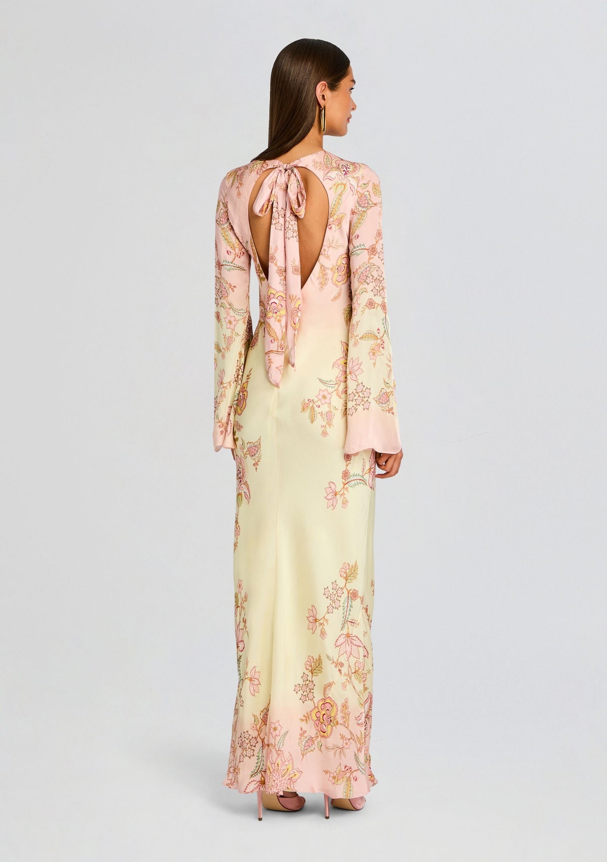Riah Maxi Dress by Hemant & Nandita in Yellow and Pink, product image 4